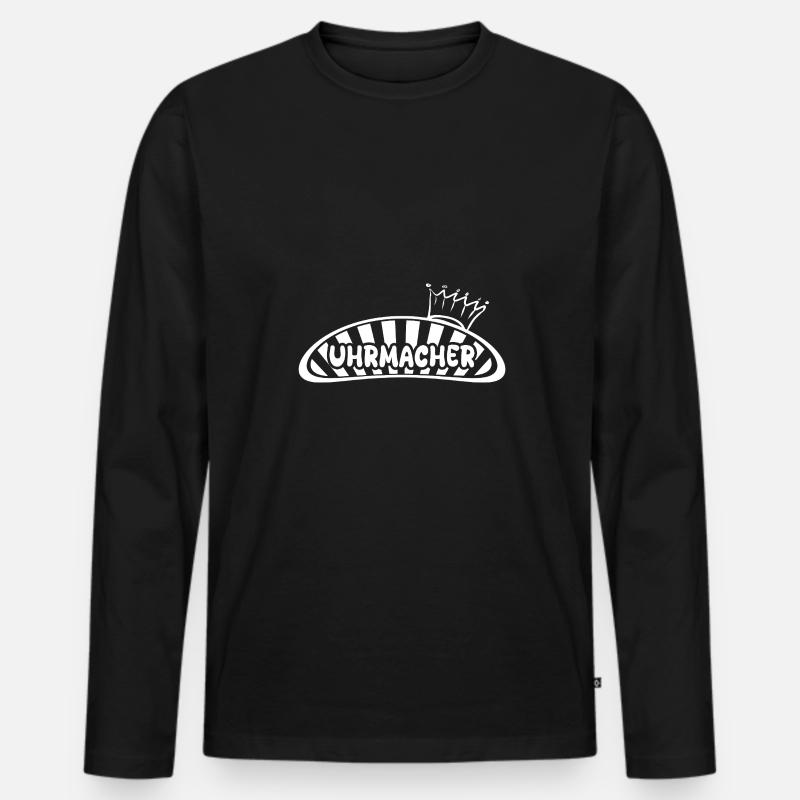 Uhrmacher - Männer Premium Bio Langarmshirt - Schwarz