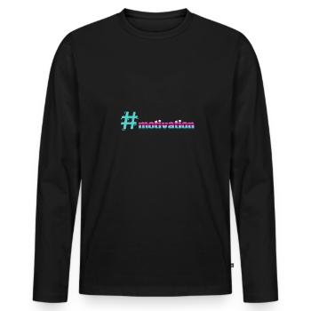 motivation - T-shirt manches longues Premium bio Homme - noir - Devant - Nico (187cm)