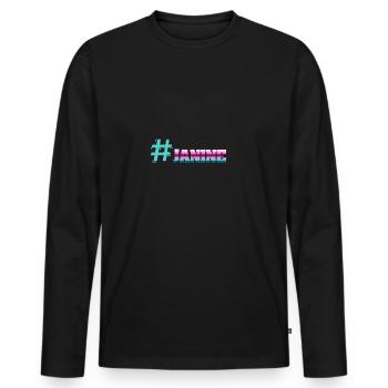 Hashtag Janine - Men's Premium Organic Long Sleeve Shirt - black - Front - Nico (187cm)