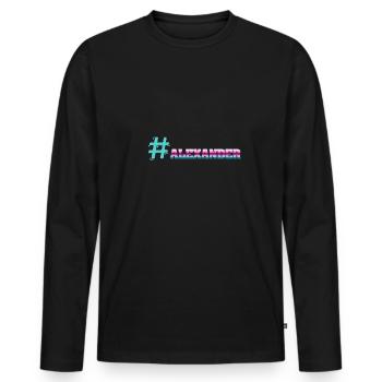 Cadeau pour Alexander - T-shirt manches longues Premium bio Homme - noir - Devant - Nico (187cm)