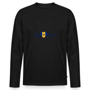 Drapeau de la Barbade Bayan barbadien - T-shirt manches longues Premium bio Homme - noir - Devant - Nico (187cm)