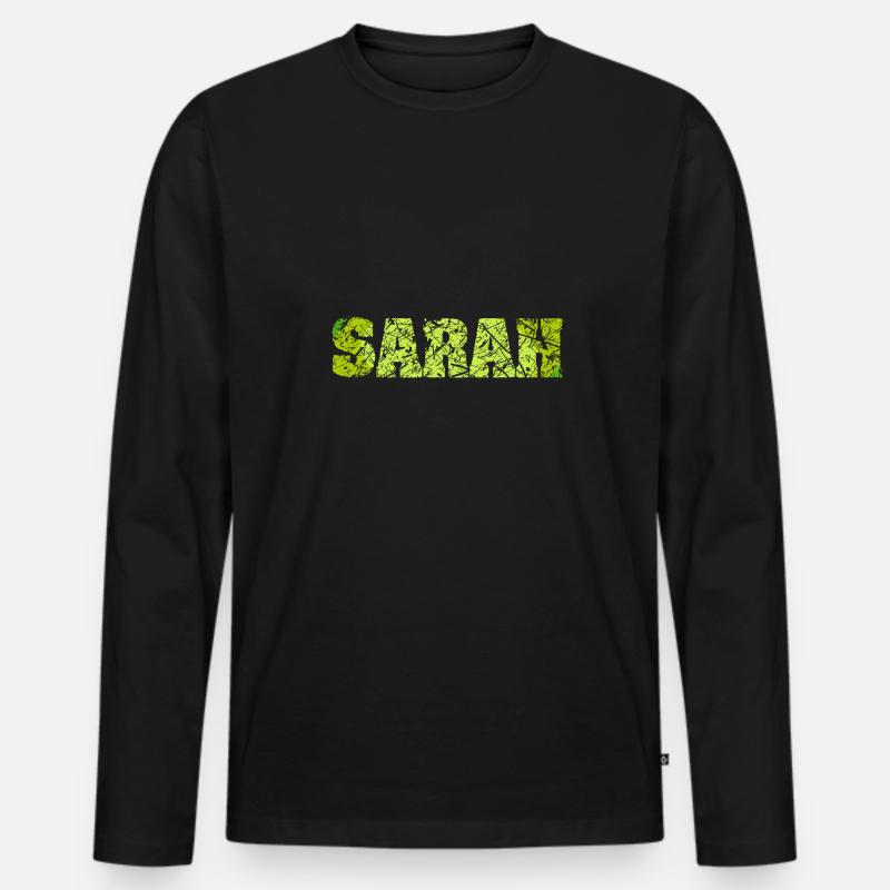 Sarah Sarah - Männer Premium Bio Langarmshirt - Schwarz