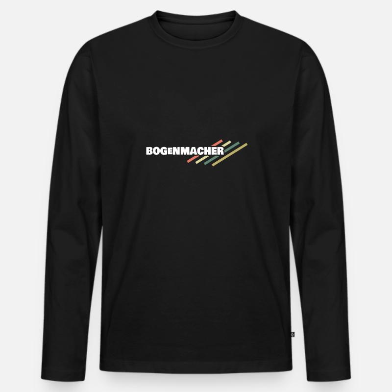 Bogenmacher - Männer Premium Bio Langarmshirt - Schwarz