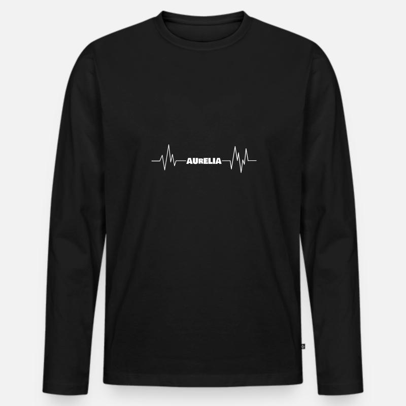 Aurelia - Männer Premium Bio Langarmshirt - Schwarz