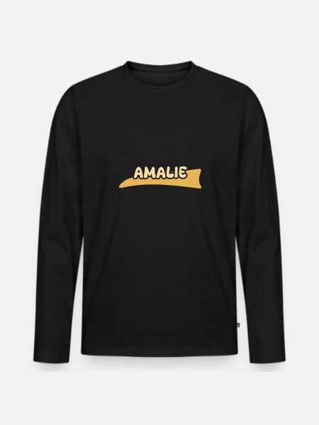 First name Amalie - Men's Premium Organic Long Sleeve Shirt - black