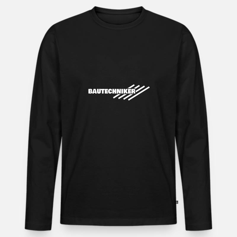 Arbeitsplatz Bautechniker - Männer Premium Bio Langarmshirt - Schwarz