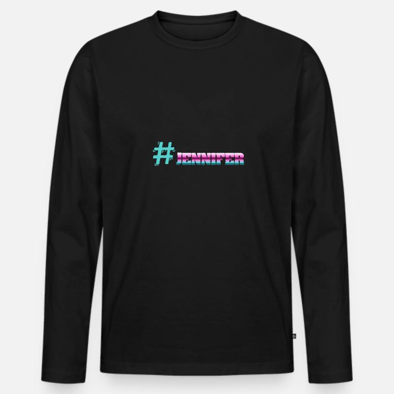 Vorname Jennifer - Männer Premium Bio Langarmshirt - Schwarz
