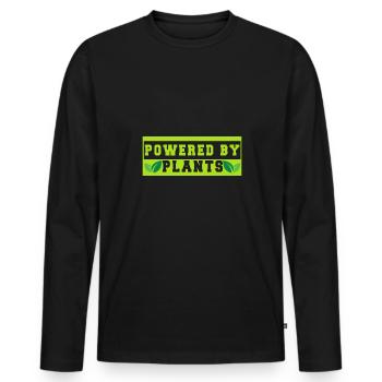 Vegan Fleischlos Tierlieb & Veganer - Männer Premium Bio Langarmshirt - Schwarz - Vorne - Nico (187cm)