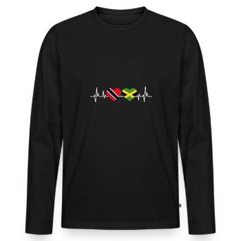 Drapeau de Trinité-et-Tobago - T-shirt manches longues Premium bio Homme - noir - Devant - Nico (187cm)