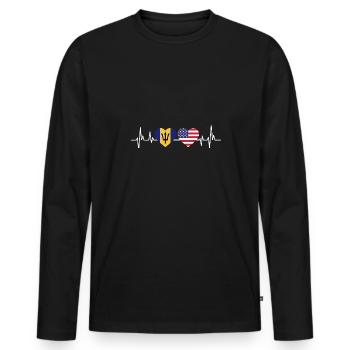 Drapeau de la Barbade Bayan barbadien - T-shirt manches longues Premium bio Homme - noir - Devant - Nico (187cm)