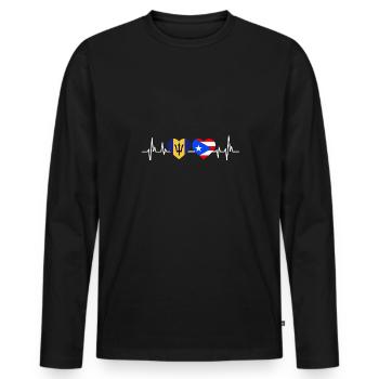 Drapeau de la Barbade Bayan barbadien - T-shirt manches longues Premium bio Homme - noir - Devant - Nico (187cm)