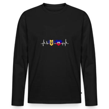 Barbados Flagge Barbadier Bajan - Männer Premium Bio Langarmshirt - Schwarz - Vorne - Nico (187cm)