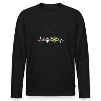 Antigua and Barbuda flag - Men's Premium Organic Long Sleeve Shirt - black - Front - Nico (187cm)