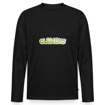 Job Clemens - Männer Premium Bio Langarmshirt - Schwarz - Vorne - Nico (187cm)