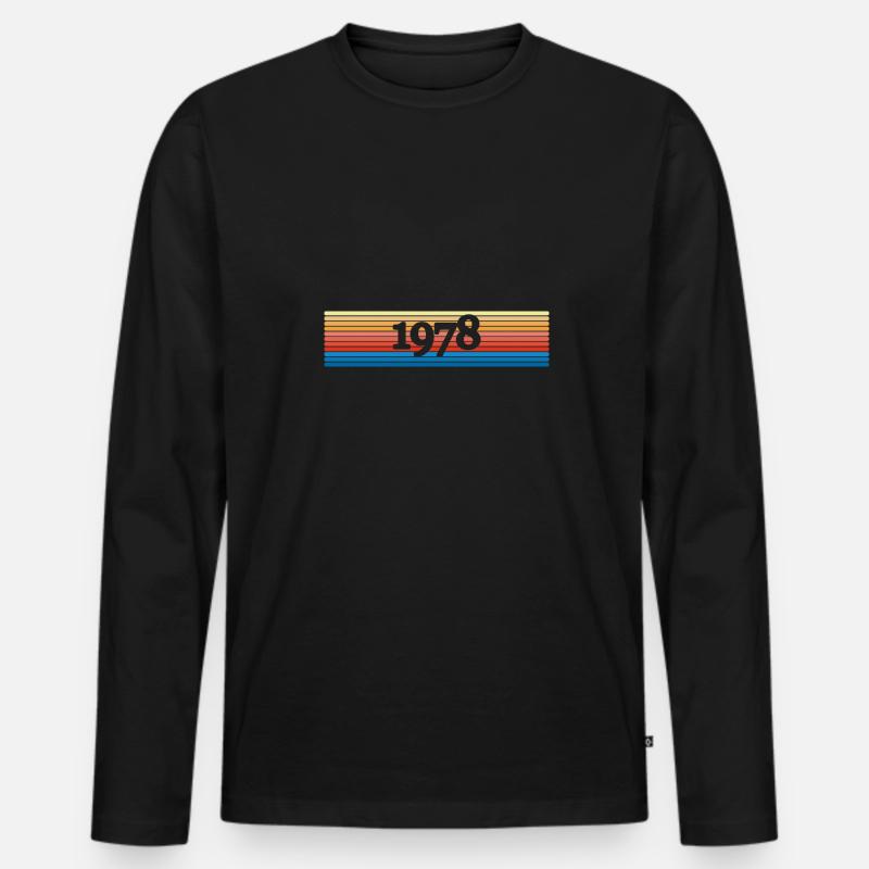 Jahr 1978 - Männer Premium Bio Langarmshirt - Schwarz