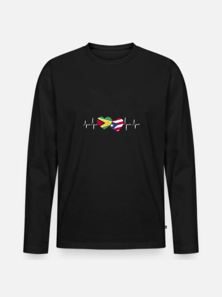 Guyana Flag Guyanese Guyana - Men's Premium Organic Long Sleeve Shirt - black