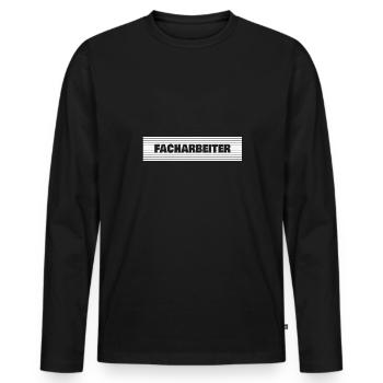 Gift for skilled workers - Men's Premium Organic Long Sleeve Shirt - black - Front - Nico (187cm)