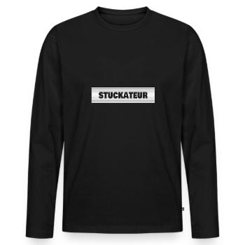 Plasterer - Men's Premium Organic Long Sleeve Shirt - black - Front - Nico (187cm)