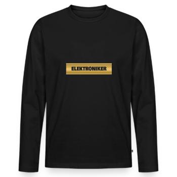 Profession : Technicien en électronique - T-shirt manches longues Premium bio Homme - noir - Devant - Nico (187cm)