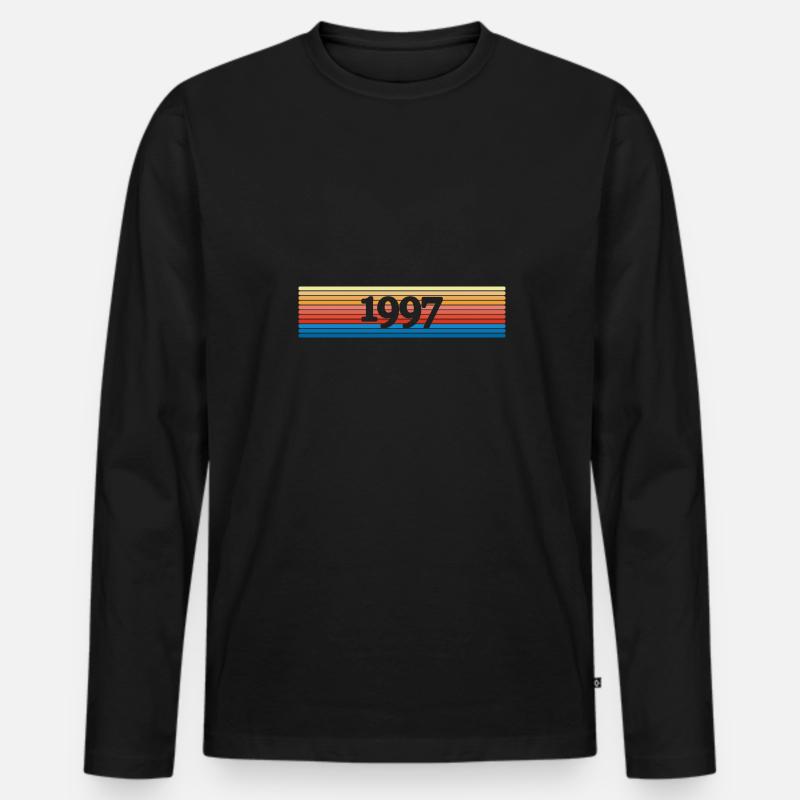 Regenbogen 1997 - Männer Premium Bio Langarmshirt - Schwarz