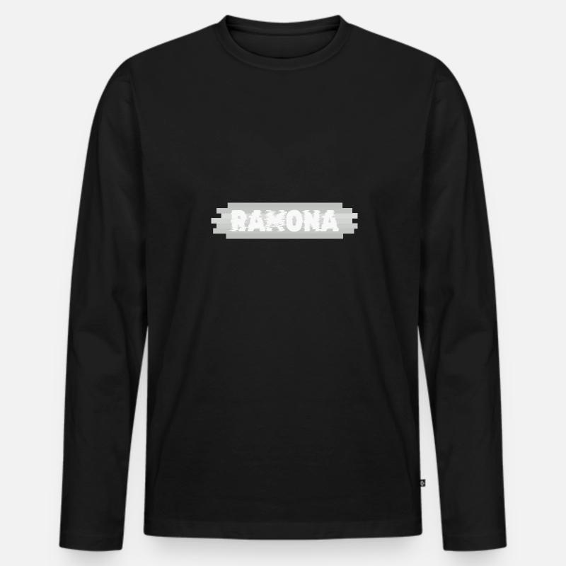 Name Ramona - Männer Premium Bio Langarmshirt - Schwarz