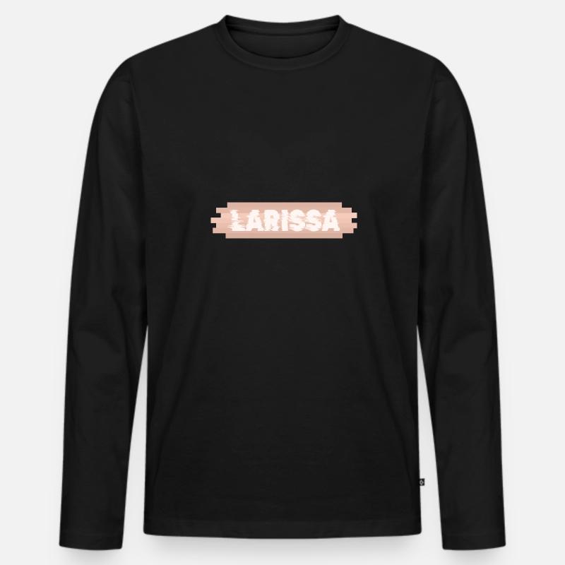 Vorname Larissa - Männer Premium Bio Langarmshirt - Schwarz