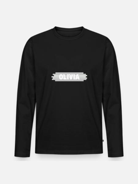 Olivia comme nom - T-shirt manches longues Premium bio Homme - noir