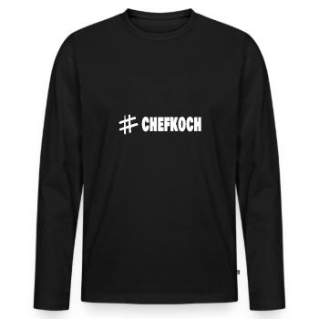 Chefkoch - Männer Premium Bio Langarmshirt - Schwarz - Vorne - Nico (187cm)