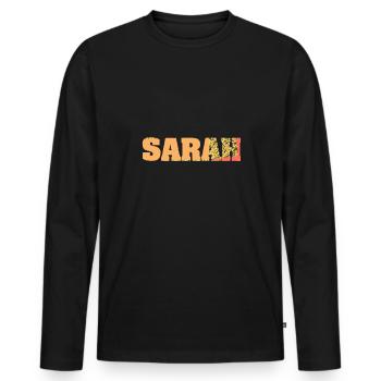 Gift for Sarah - Men's Premium Organic Long Sleeve Shirt - black - Front - Nico (187cm)