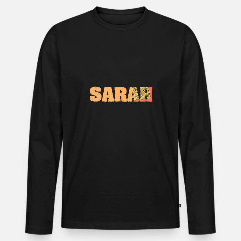 Regalo per Sarah - Maglia a manica lunga ecologica premium da uomo - nero