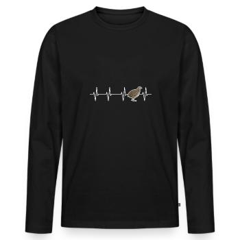 Quail Bird - Men's Premium Organic Long Sleeve Shirt - black - Front - Nico (187cm)