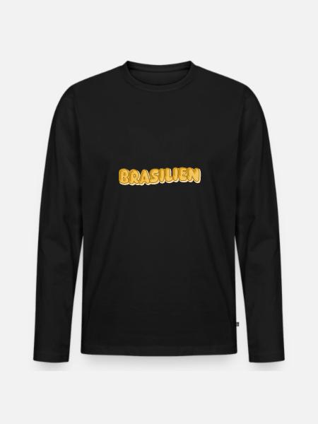 Brasilien als Urlaub - Männer Premium Bio Langarmshirt - Schwarz