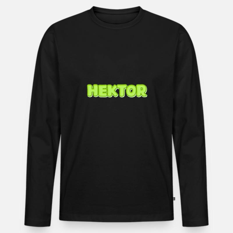 Hektor Hektor - Männer Premium Bio Langarmshirt - Schwarz