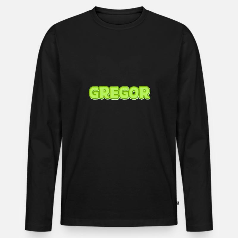 Gregor Gregor - Männer Premium Bio Langarmshirt - Schwarz