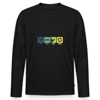 Jagen Jagdspruch & Jäger Geschenkidee - Männer Premium Bio Langarmshirt - Schwarz - Vorne - Nico (187cm)