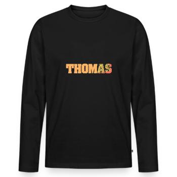 Thomas Thomas - T-shirt manches longues Premium bio Homme - noir - Devant - Nico (187cm)