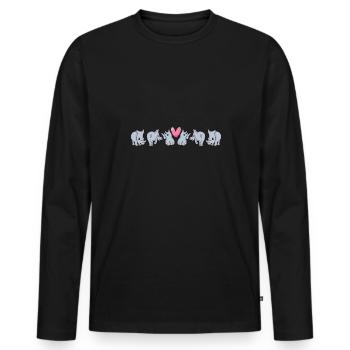 Rhino Rhino Unicorn - Men's Premium Organic Long Sleeve Shirt - black - Front - Nico (187cm)