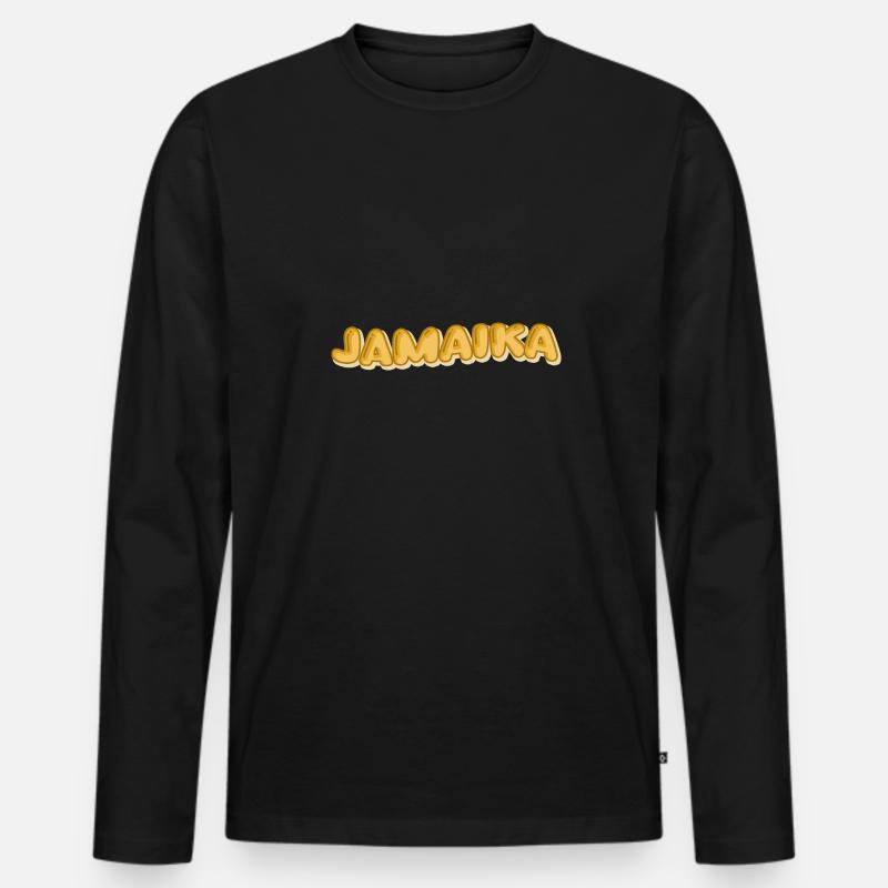 Jamaika als Urlaub - Männer Premium Bio Langarmshirt - Schwarz