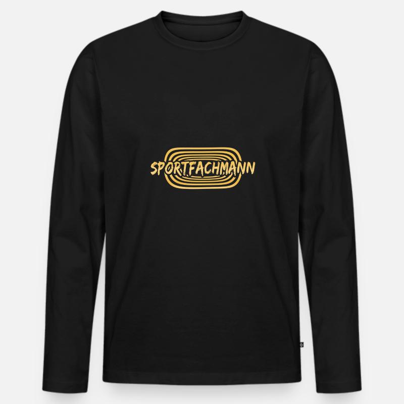 Arbeit Sportfachmann - Männer Premium Bio Langarmshirt - Schwarz