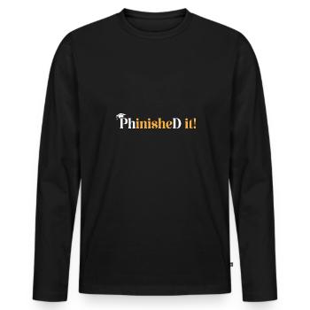 PhD Graduate Doktorgrad Ph.D. Promotion - Männer Premium Bio Langarmshirt - Schwarz - Vorne - Nico (187cm)