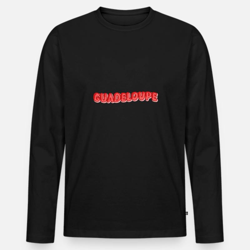 Guadeloupe als Urlaub - Männer Premium Bio Langarmshirt - Schwarz