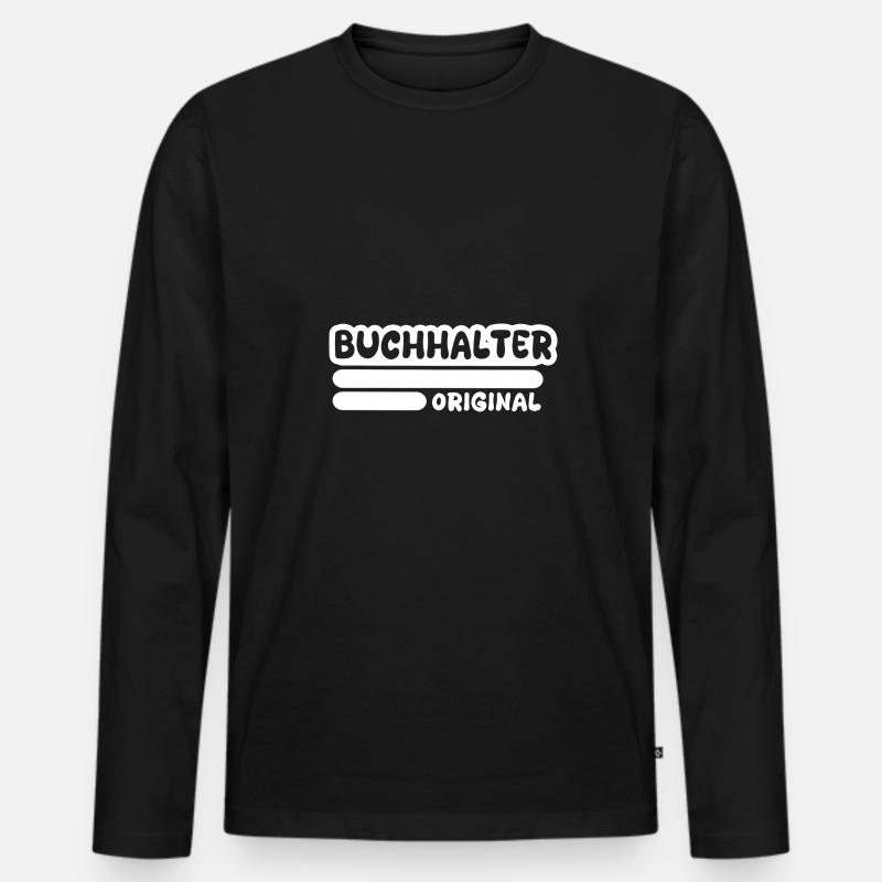Buchhalter - Männer Premium Bio Langarmshirt - Schwarz