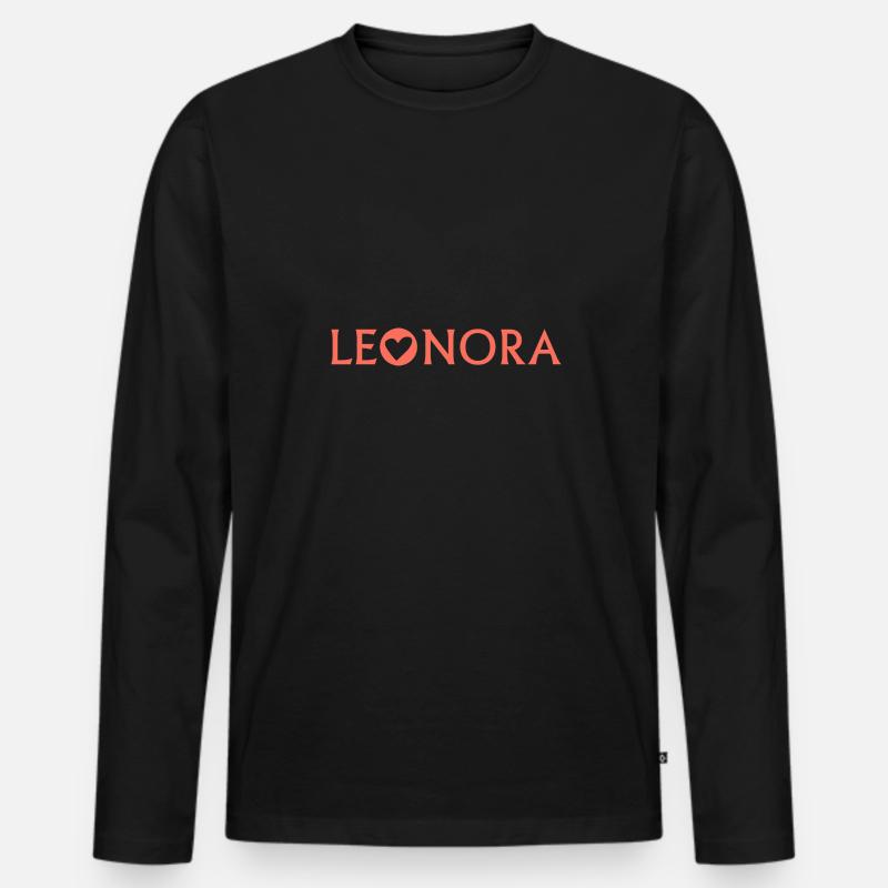 Leonora - Männer Premium Bio Langarmshirt - Schwarz