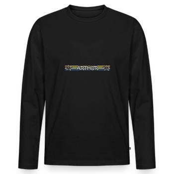 Arthur - T-shirt manches longues Premium bio Homme - noir - Devant - Nico (187cm)