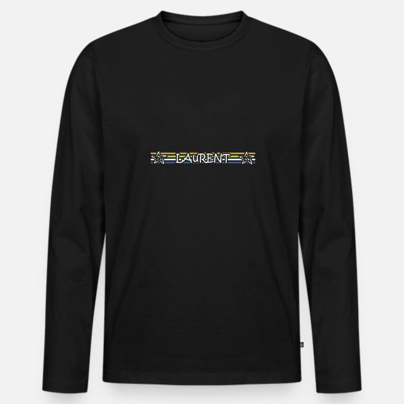 Laurent - Männer Premium Bio Langarmshirt - Schwarz