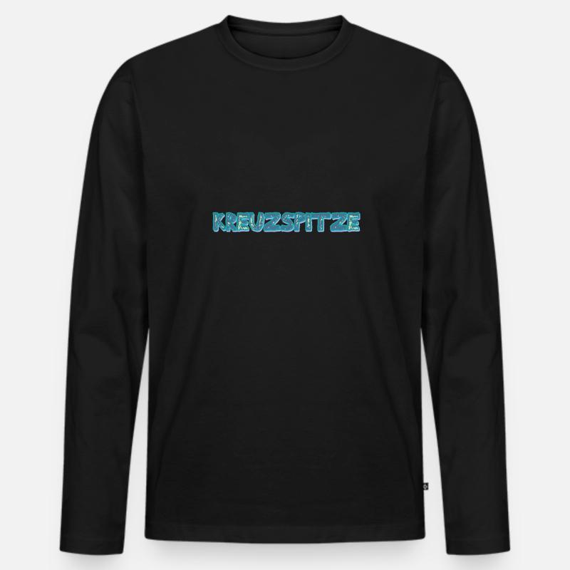Berg Kreuzspitze - Männer Premium Bio Langarmshirt - Schwarz