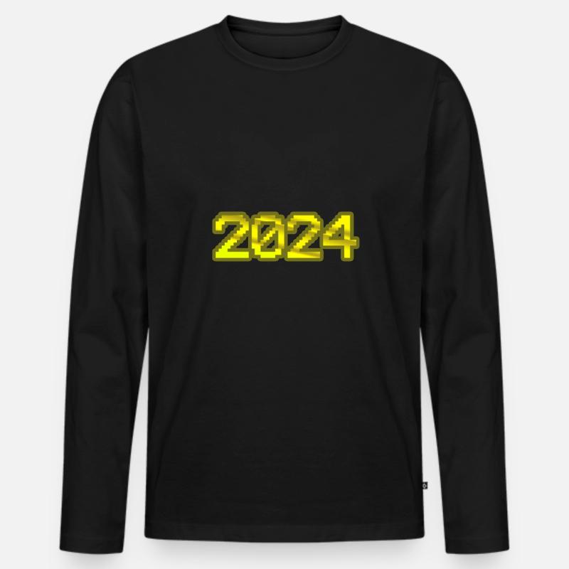 2024 2024 - Männer Premium Bio Langarmshirt - Schwarz