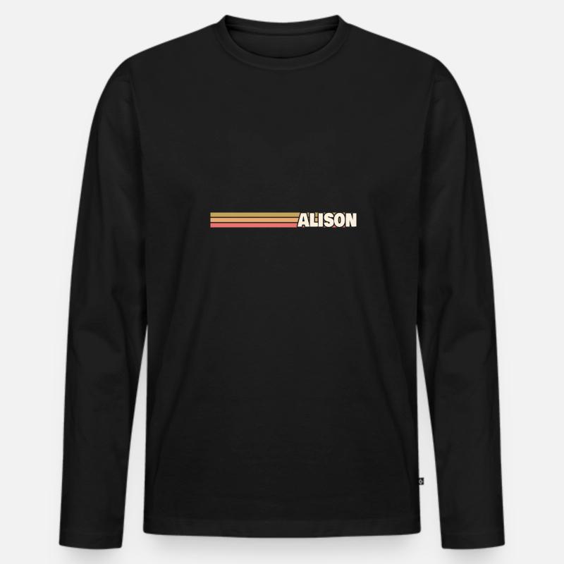 Retro Alison - Männer Premium Bio Langarmshirt - Schwarz