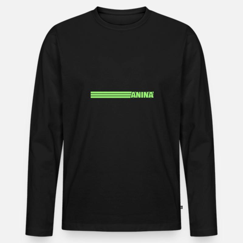 Anina - Männer Premium Bio Langarmshirt - Schwarz