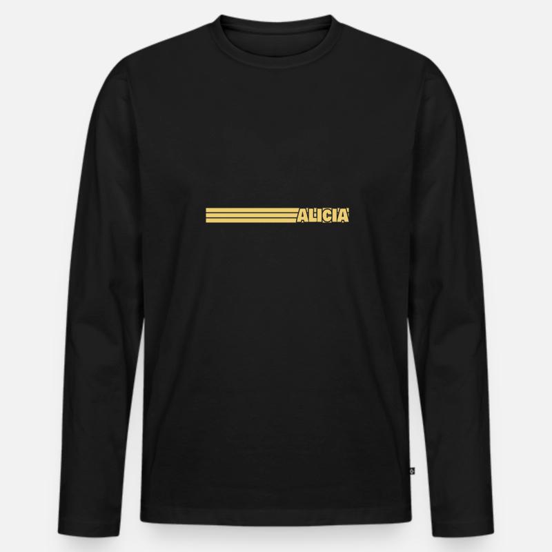 Style Alicia - Männer Premium Bio Langarmshirt - Schwarz